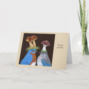 Hero card with bluebirds