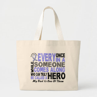 HERO COMES ALONG 1 Dad PROSTATE CANCER Large Tote Bag