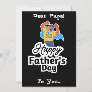Hero Dad Happy Father's Day Design Holiday Card