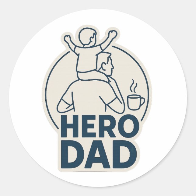 Hero Dad Minimalist Father's Day Sticker (Front)
