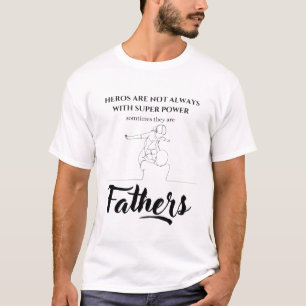 Hero Dad No Cape Father's Day Line Art T-Shirt