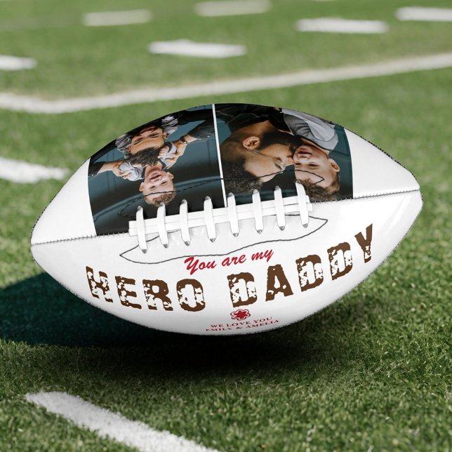 Hero Daddy Father`s Day 2 Photo Collage Football (Creator Uploaded)