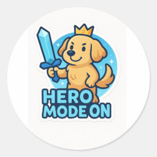 Hero dog classic round sticker