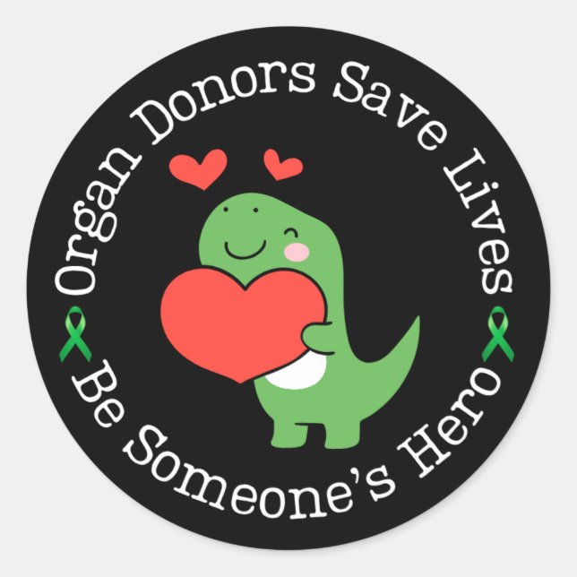 Hero Donor Organ Donor Awareness Classic Round Sticker (Front)