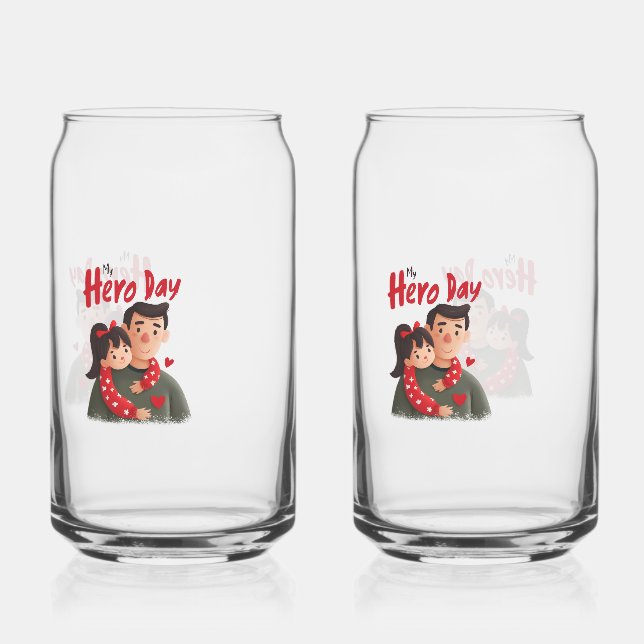 Hero Father's Day Drinkware Set Can Glass (Front)