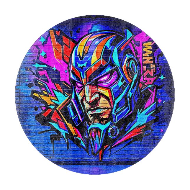 Hero Graffiti Burst Cutting Board (Front)
