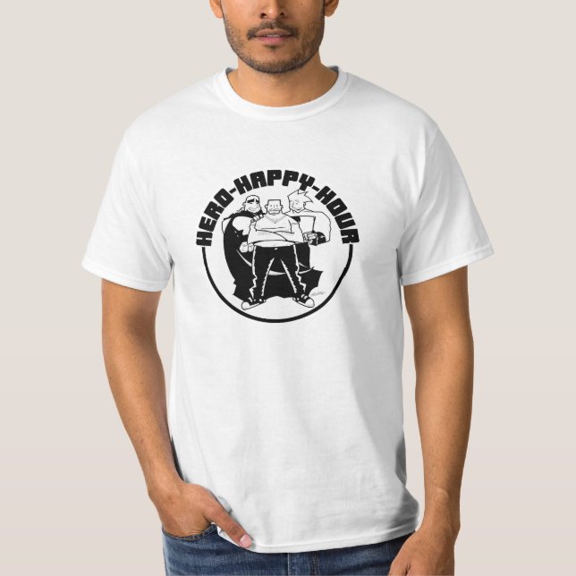 Hero Happy Hour Trio - Value White T-Shirt (Front)