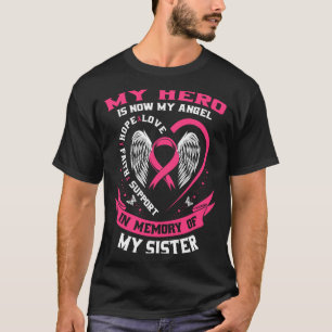 Hero Is Angel Sister Breast Cancer Awareness Shirt