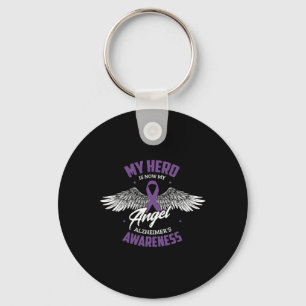 Hero Is Now My Angel Alzheimerheimer's Awareness H Key Ring