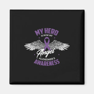 Hero Is Now My Angel Alzheimerheimer's Awareness H Magnet