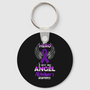 Hero Is Now My Angel Alzheimerheimer's Awareness Key Ring