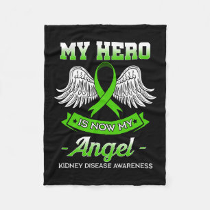 Hero Is Now My Angel Kidney Disease Transplant Gif Fleece Blanket
