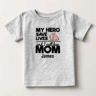 Hero Mum Personalised Ambulance Baby T-Shirt
