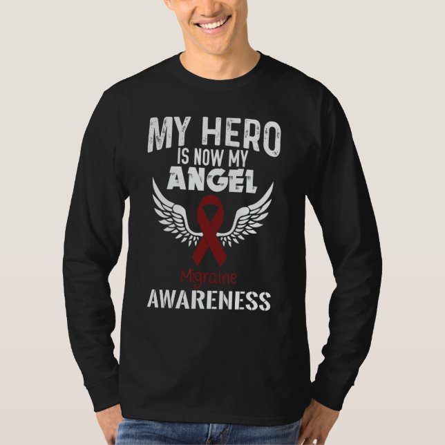 Hero Now Angel Migraine Awareness Supporter Ribbon T-Shirt (Front)