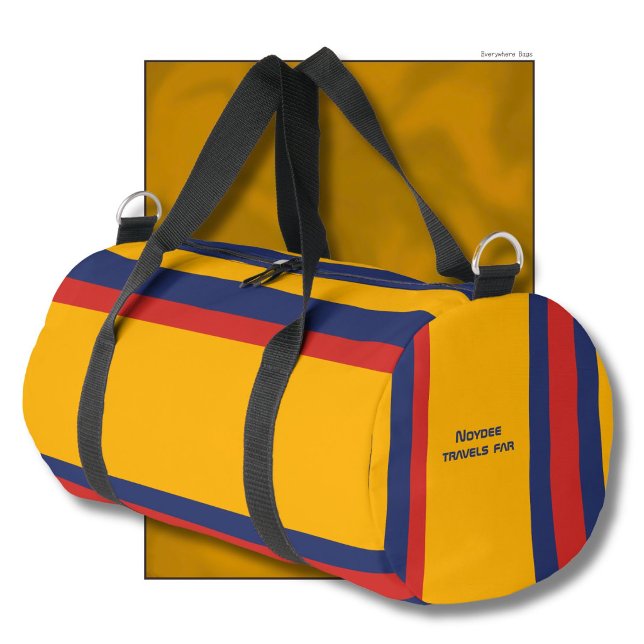 Hero Stripes Horizontal Lines Yellow Blue Red Duffle Bag (Creator Uploaded)
