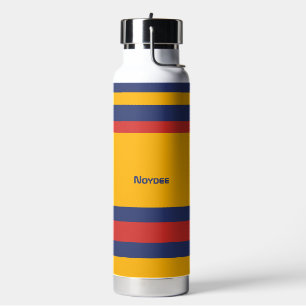 Hero Stripes Horizontal Lines Yellow Blue Red Water Bottle