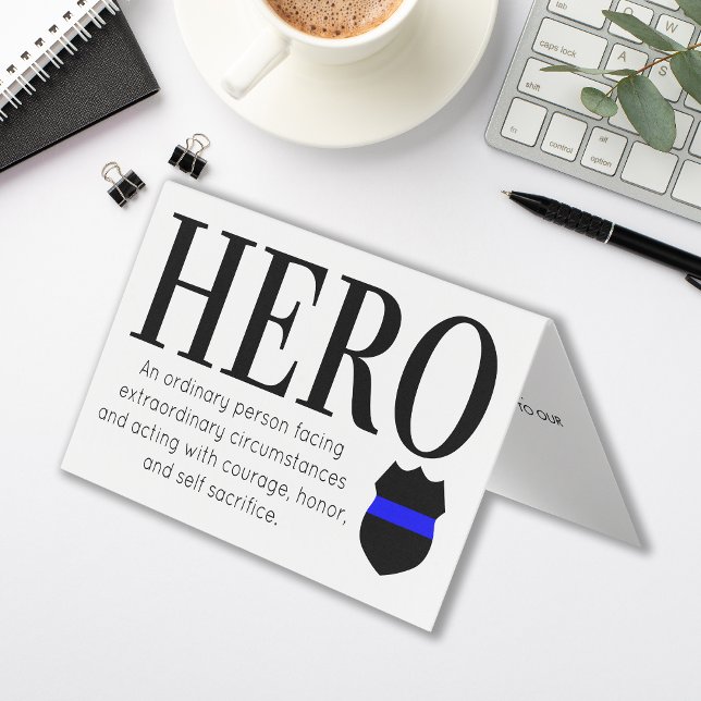 Hero Thin Blue Line Police Thank You Business Card (Creator Uploaded)