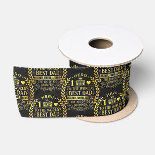 Hero to the World's Best Dad / Cinta de regalo Satin Ribbon