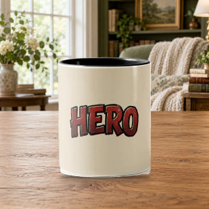 HERO Vintage Comic Lettering Mug