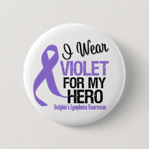 Hero Violet Ribbon Hodgkins Lymphoma 6 Cm Round Badge
