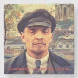 Hero Vladimir Lenin, Soviet Union Communist USSR Stone Coaster
