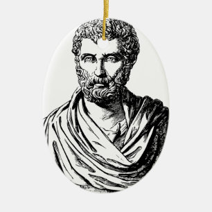 Herodotus bust Greek historian Ceramic Tree Decoration