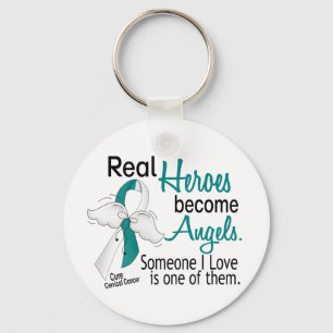 Heroes Become Angels Cervical Cancer Key Ring