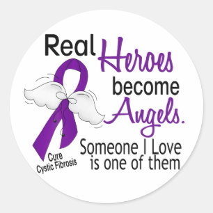 Heroes Become Angels Cystic Fibrosis Classic Round Sticker