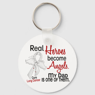 Heroes Become Angels Dad Lung Cancer Key Ring