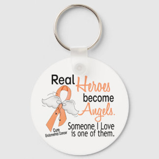 Heroes Become Angels Endometrial Cancer Key Ring