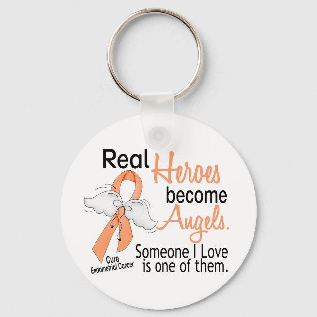 Heroes Become Angels Endometrial Cancer Key Ring (Front)