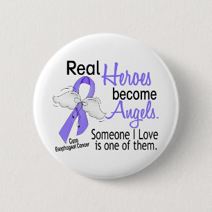 Heroes Become Angels Oesophageal Cancer 6 Cm Round Badge