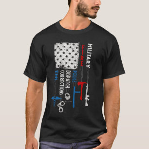Heroes Flag EMS Corrections Dispatch Police Fire M T-Shirt