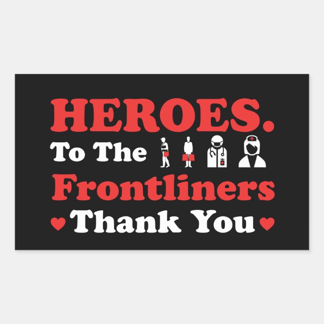 Heroes | Frontliners | Thank You Rectangular Sticker (Front)