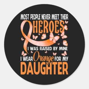 Heroes I Wear Orange For My Daughter Multiple Scle Classic Round Sticker