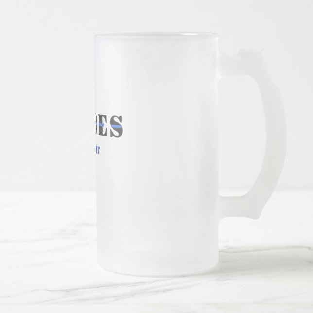 Heroes live forever frosted glass beer mug (Right)