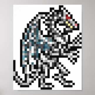 Heroes of Might and Magic Dragon Retro Pixel DOS Poster