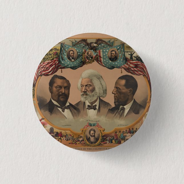 Heroes of the Coloured Race 1881 Frederick 3 Cm Round Badge (Front)