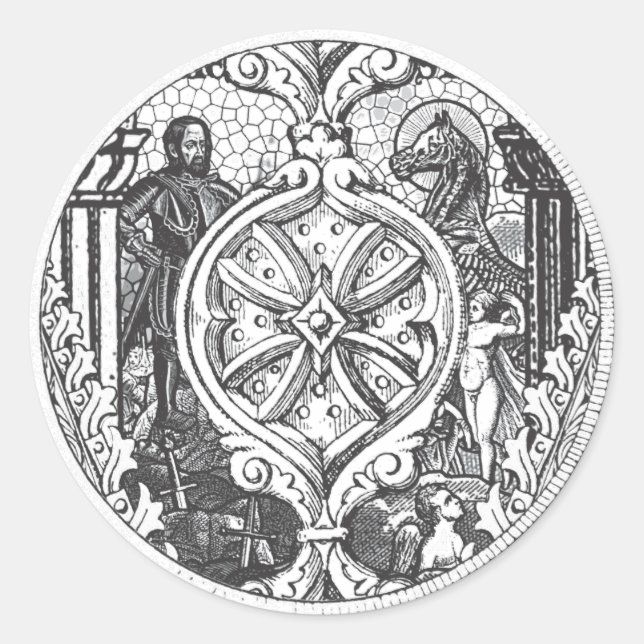 Heroes Stained Glass Shield Sticker (Front)