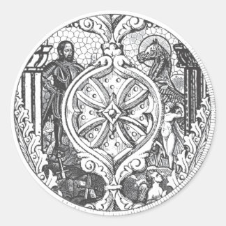 Heroes Stained Glass Shield Sticker