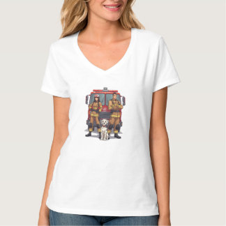 Heroic Anime Firefighter V-Neck T-Shirt