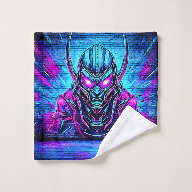 Heroic Cyberpunk Vibe Bath Towel Set (Wash Cloth)
