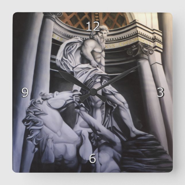 Heroic Greek / Roman Scene Square Wall Clock (Front)