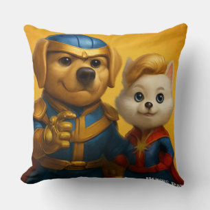 "Heroic Paws – Superhero Dogs in Costume" Cushion
