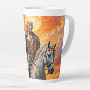 Heroic Trump Warrior in Golden Armour Latte Mug
