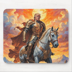 Heroic Trump Warrior in Golden Armour Mouse Pad