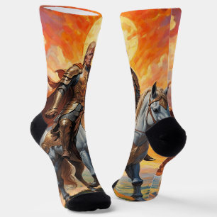 Heroic Trump Warrior in Golden Armour Socks