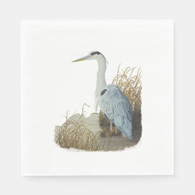Heron At Marsh Edge Napkin (Front)