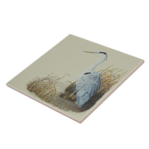 Heron At Marsh Edge Tile