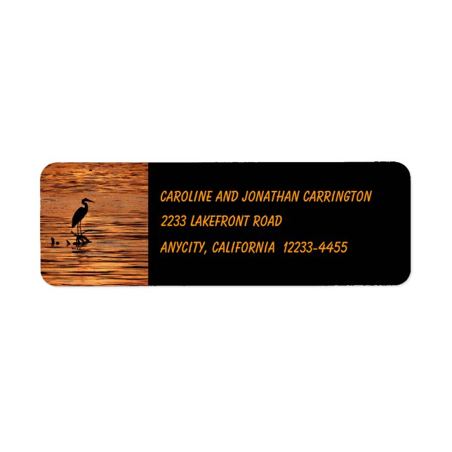 Heron at Sunset Return Address (Front)